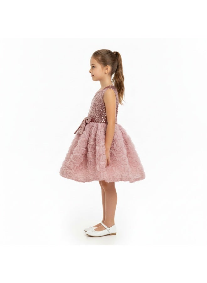 Bidani Girls’ Rose Sequin Party Dress - Image 2